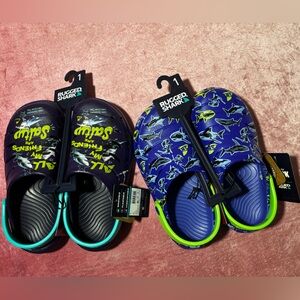 BRAND NEW! 2 pairs Boys Blue Shark Clogs! Perfect for the summer or waterpark!🩵